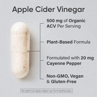 Vinagre de sidra de manzana 520MG 120 cápsulas vegetales - Sports Research