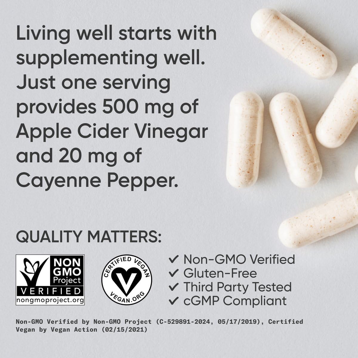 Vinagre de sidra de manzana 520MG 120 cápsulas vegetales - Sports Research