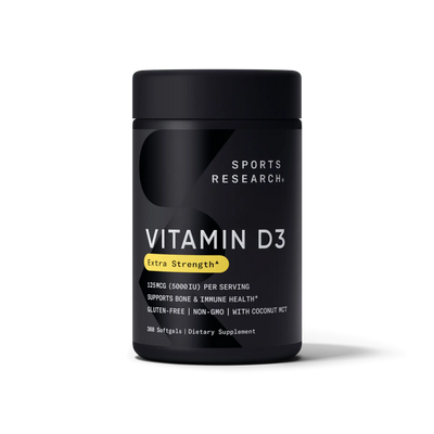 Vitamina D3 con Aceite de Coco - Cápsulas Blandas - Sports Research